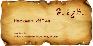 Heckman Éva névjegykártya